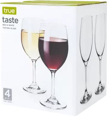Taste Set Of 4 Red And White Tasting Glass By True