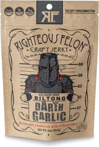 Righteous Felon Jerky Darth Garlic 2oz Bag