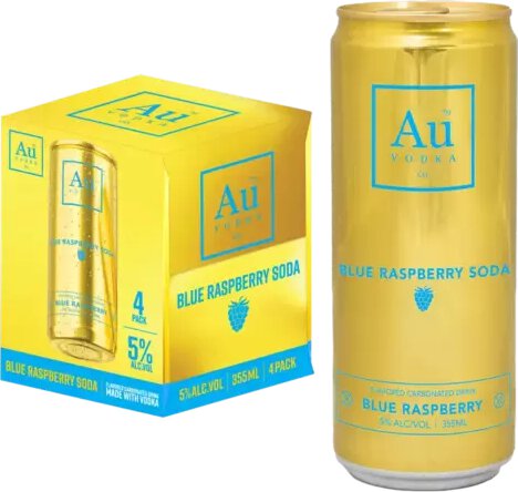 AU Vodka RTD Blue Raspberry 4 pk