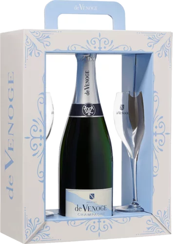 De Venoge Champagne Cordon Bleu Brut W Flutes