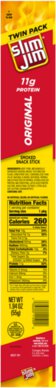 Slim Jim Twin Pack Smoked Snack Stick Original