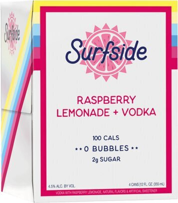 Surfside Raspberry Lemonade Vodka (4-Pack) Cans