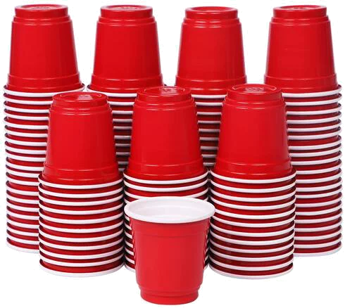 Plastic Shot Glasses (2oz) - Red Solo Cup-Design (20-Pack)