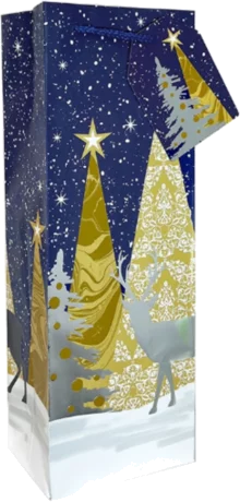 Holiday Snowy Night -  Wine Bag