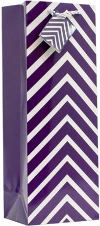 Purple Chevron - Wine Bag