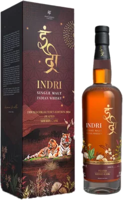 Indri Diwali Collector's Edition PX Sherry Cask Matured Peated Indian Single Malt Whisky 2024 Release (700ML)