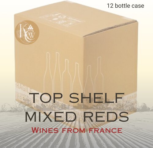 MIX CASE TOP SHELF REDS FROM FRANCE 12 BOTTLES