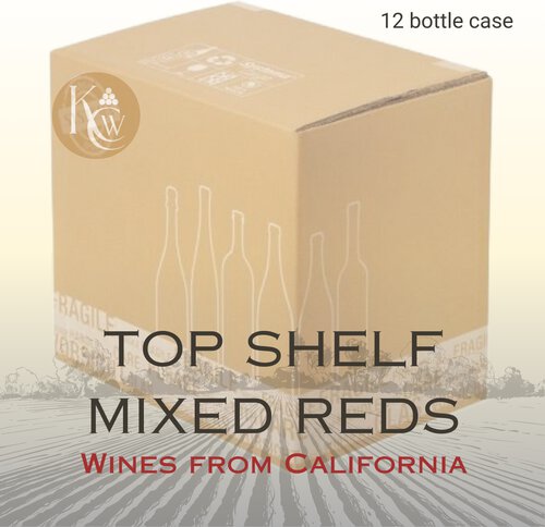 MIX CASE TOP SHELF RED WINES FROM CALIFORNIA 12 BOTTLES