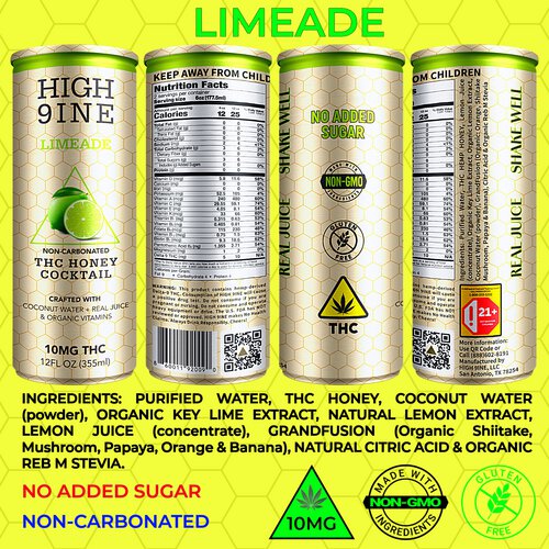 High 9ine Limeade 10mg THC Honey Cocktail