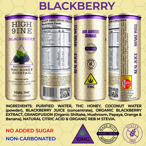 High 9ine Blackberry 10mg THC Honey Cocktail