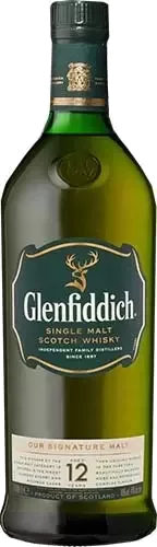 Glenfiddich 12-Year Single Malt Scotch Whiskey 1.0L, Scotland Highland