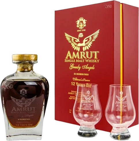 Amrut Single Malt Whisky Greedy Angels Ex-Bourbon Finish Chairman’s Reserve 12 Years Old – 60%