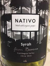 Wine Hunters Nativo Organic Syrah Gran Reserva Colchagua Valley Chile