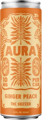 Aura Ginger Peach Seltzer 10mg Thc