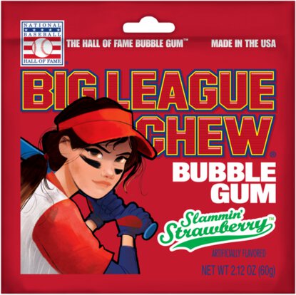 Big League Chew Bubble Gum Slammin Strawberry