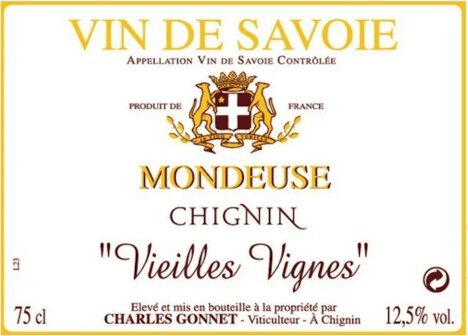 Charles Gonnet Mondeuse Vielles Vignes Chignin Vin De Savoie