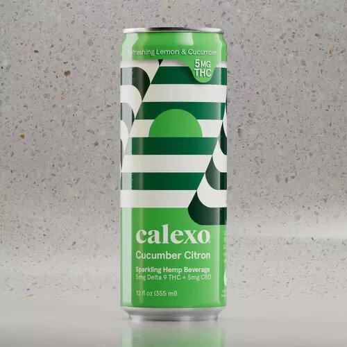 Calexo Cucumber Citron Sparkling Hemp Beverage (Infused 5mg THC + 5mg CBD)