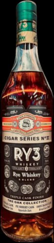 RY3 Cigar Batch Series Blend 2 Triple Cask Finish Rye Whiskey Finished in Tokaji, PX Sherry, & Amburana