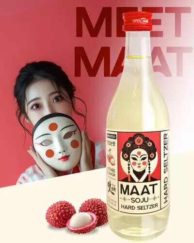 MAAT Korean Soju Hard Seltzer Lychee Flavor