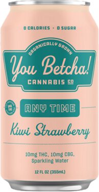 You Betcha Kiwi Strawberry 10mg Thc & 10mg Cbg Sparkling Water Non Alcoholic
