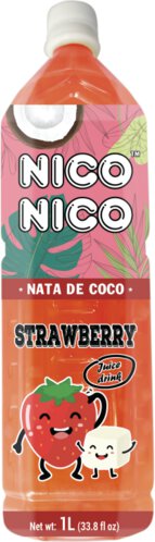 Nico Nico Nata De Coco Strawberry 1 Liter