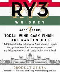 RY3 Cask Strength Rye Tokaji Wine Cask Finish
