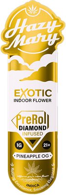 Hazy Mary Exotic Diamond Infused Pre Roll Pineapple Og Hybrid
