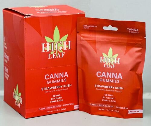 High Leaf Canna Gummies Strawberry Kush 500mg