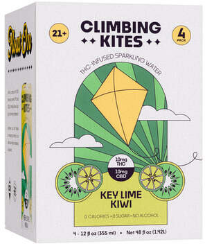 Climbing Kites Key Lime Kiwi 10mg THC Infused Sparkling Water
