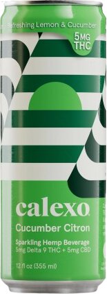 Calexo Cucumber Citron Sparkling Hemp Beverage (Infused 5mg THC + 5mg CBD)