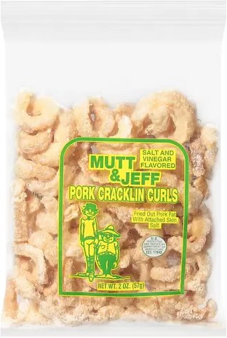 Mutt & Jeff Pork Cracklin Curls Salt And Vinegar