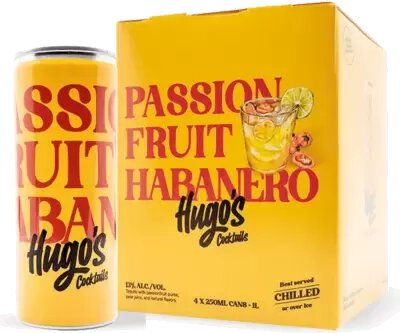Hugos Cocktails, Passionfruit Habanero Margarita (250ml)