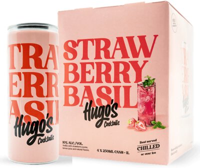 Hugo's Cocktails Strawberry Basil Lemonade (250ml)
