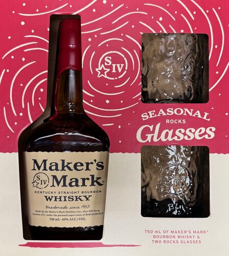 Maker's Mark Whisky Gift Set Seasonal Rocks Glasses