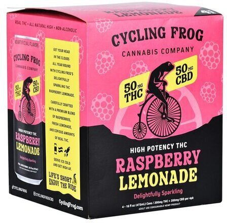 Cycling Frog Raspberry Lemonade 50mg THC Seltzer