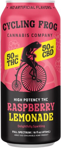 Cycling Frog Raspberry Lemonade 50mg THC Seltzer