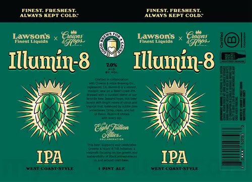LAWSON'S ILLUMIN-8 IPA 4 PK CANS