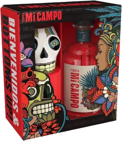 Mi Campo Tequila Blanco Gift Set with Skull Mug