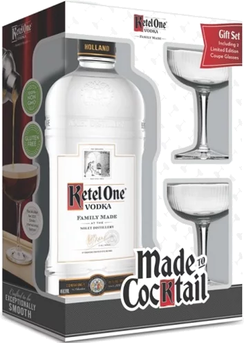 Ketel One Vodka Gift Set with Coupe Glasses