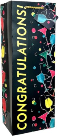 Congratulations Gold Rope Handle - Wine Bag