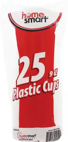 Home Smart 9oz 25-Count Plastic Cups