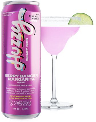Huzzy Smart Sips Berry Banger Margarita W Basil