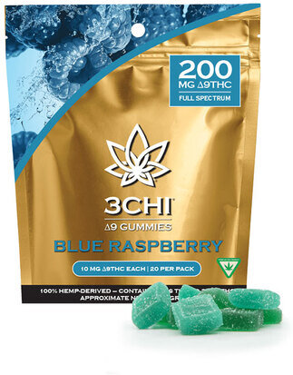 3 Chi Blue Raspberry 200 mg THC Pack of 10