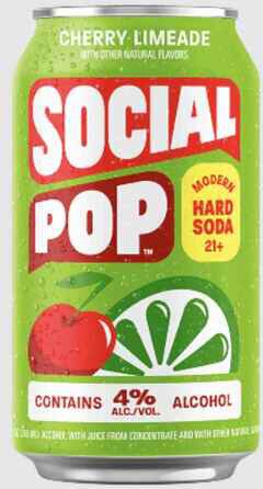 Social Pop Modern Hard Soda Cherry Lime