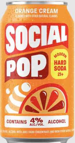 Social Pop Modern Hard Soda Orange Cream