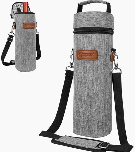 Opux 1 Bottle Wine Carrier Bag Heather Grey