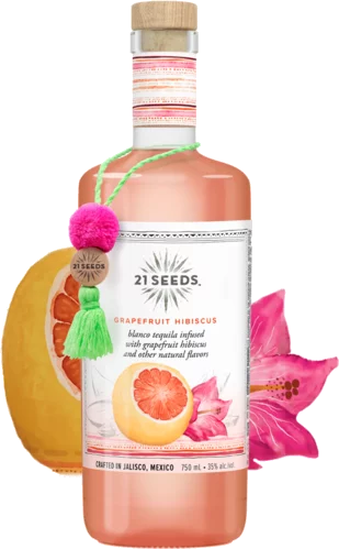 21 Seeds Grapefruit Hibicus Infused Blanco Tequila 70 pf 750 ml, Mexico