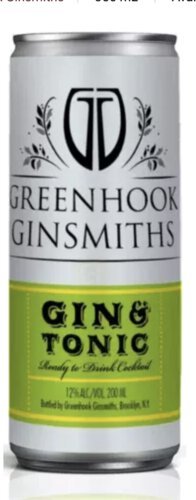 Greenhook Ginsmiths Gin & Tonic