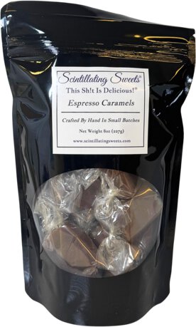 Scintillating Sweets Soft Espresso Caramels 8oz Bag