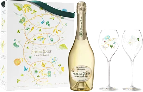 Perrier Jouet Blanc de Blancs Champagne (gift set with two flutes)
